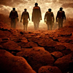The Men of Earth came to Mars They came because they were afraid or unafraid because they were happy or unhappy because they felt like Pilgrims or did not feel like Pilgrims There was a reason for  - obrazy, fototapety, plakaty