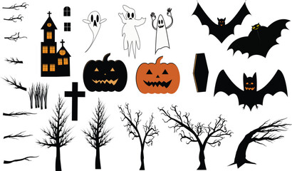 set of halloween elements