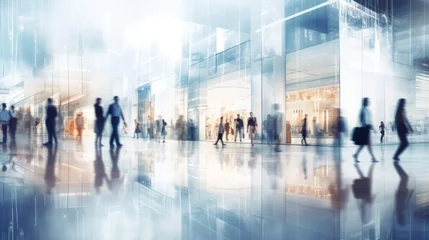 Foto op Plexiglas Blurred shopping people in shoppingmall background. © morepiixel