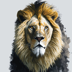 Watercolor Lion Portrait Creation