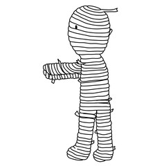 Ghost mummy cartoon drawing