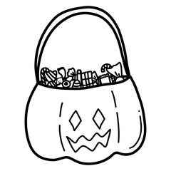 Halloween candy basket drawing