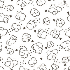 Delicious Cloud Popcorn Snack Vector Graphic Art Seamless Pattern