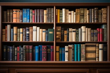 A photo of multiple books on a shelf. Generative AI