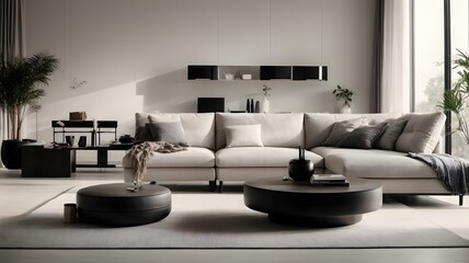 Minimalist modern living room in gorgeous theme - Generative AI