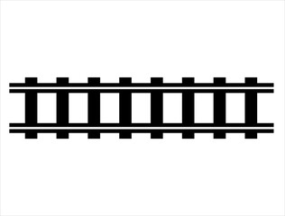 Railroad track silhouette vector art white background