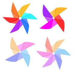 Obraz premium set of colorful origami paper windmill