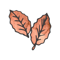 Obraz premium Digital png illustration of two autumn leaves on transparent background