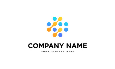 vector of technology molecule logo template