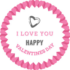Digital png illustration of circle with happy valentines day text on transparent background