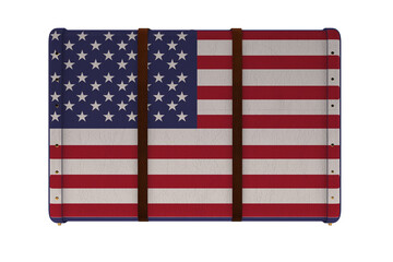 Digital png illustration of box with america flag on transparent background