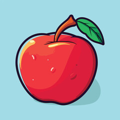 vector apple fruit cartoon icon illustration