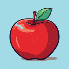 vector apple fruit cartoon icon illustration