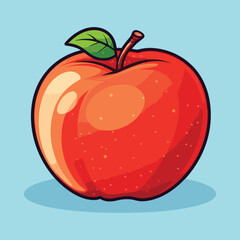 vector apple fruit cartoon icon illustration