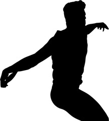 Digital png silhouette of man blending legs on transparent background