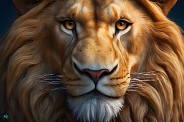 portrait of a lion generated from ai