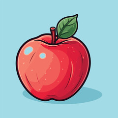 vector apple fruit cartoon icon illustration