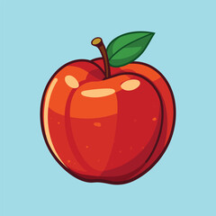 vector apple fruit cartoon icon illustration