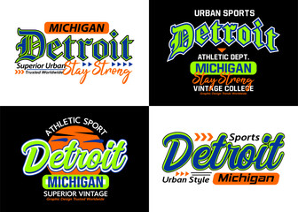 Set Detroit urban style typeface collection, typography for t-shirt, posters, labels, etc. - 651411657