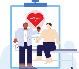 Patient Medical Check Up with Doctor Minimalist Concept