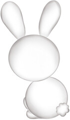 white rabbit on white background