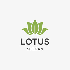 Green lotus logo template vector illustration design