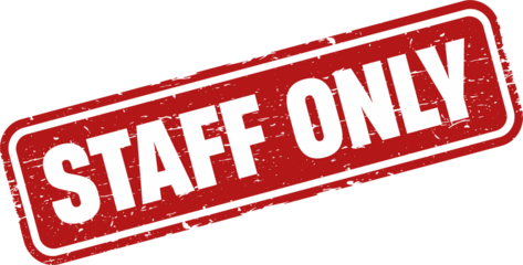 Staff Only square grunge stamp