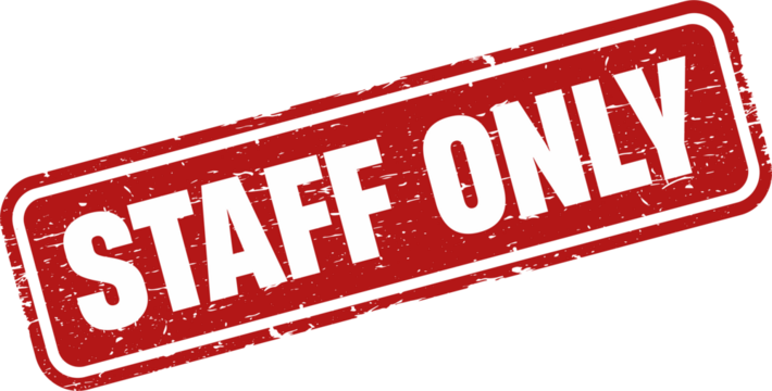 Staff Only square grunge stamp