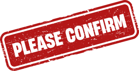 Please Confirm square grunge stamp
