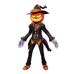 scary halloween character jack o lantern