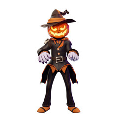 scary halloween character jack o lantern