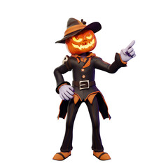 scary halloween character jack o lantern