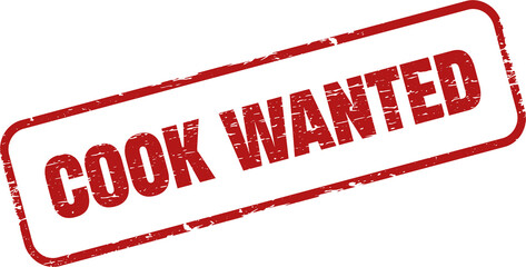 Cook Wanted square grunge stamp