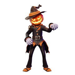 scary halloween character jack o lantern