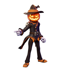 scary halloween character jack o lantern