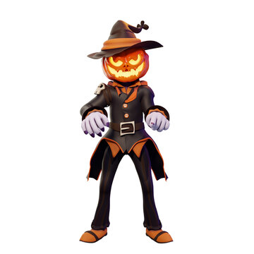 scary halloween character jack o lantern
