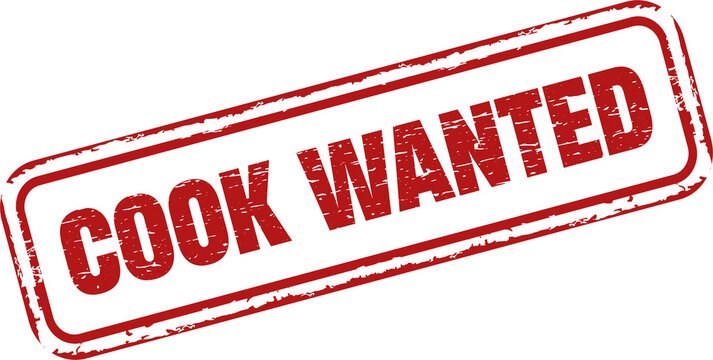 Cook Wanted square grunge stamp