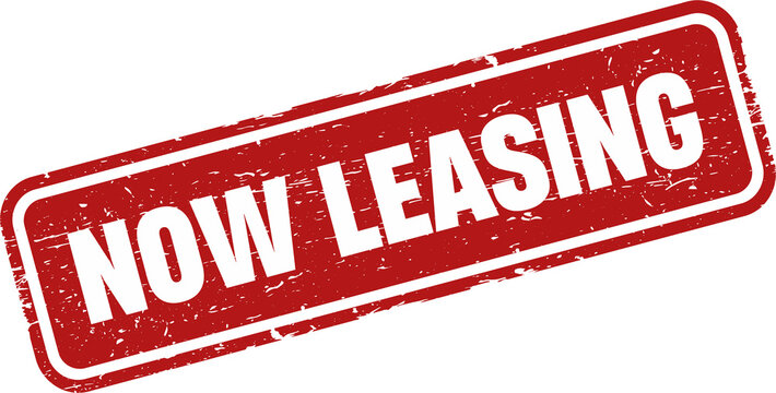 Now leasing square grunge stamp