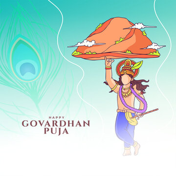 happy govardhan puja wishes card for worship and spiritual connection
