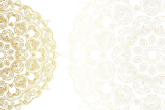 decorative golden oriental mandala pattern backdrop