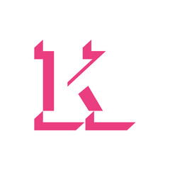 Monogram initial K letter mark logo design. Monogram design vector K logo. Monogram initial letter mark K logo. Design simple K monogram