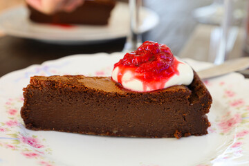 chocolate cake with cream