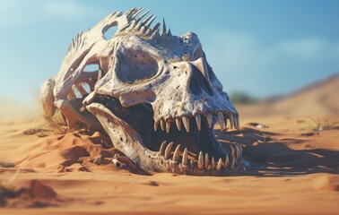 fossil head skull dinosaur seketlon 