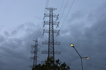 Electric poles in Thailand ,