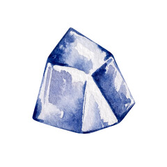 Watercolor blue crystal