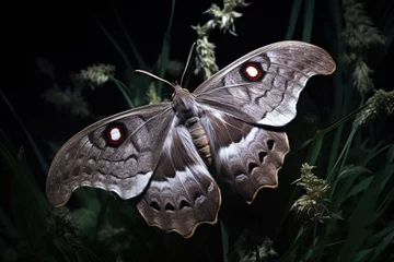 Poster A close up of a moth on a plant. Generative AI. © serg3d