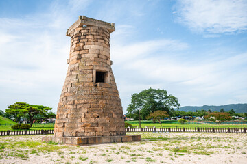 cheomseongdae astronomical observatory in gyeongju, south korea