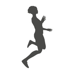 Fototapeta na wymiar Jumping beautiful woman. Sport girl illustration. Young woman silhouette