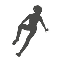 Fototapeta na wymiar Sitting woman. Sport girl illustration. Young woman silhouette