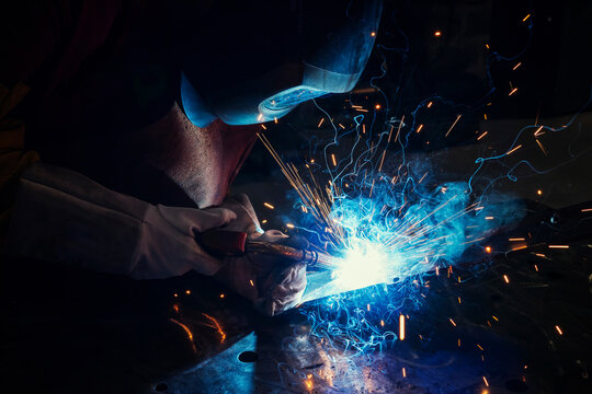 view of welder working